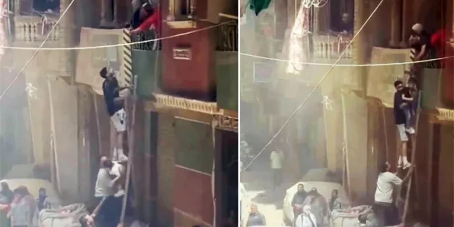 أهالي أرض الحافي ينقذون عشرات الأطفال من حضانة بعد حريق مصعد