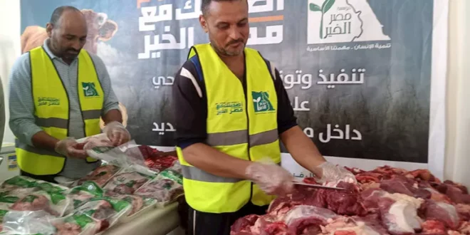 الوادي الجديد تدعم الأسر الأكثر احتياجًا بتوزيع لحوم 54 أضحية