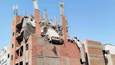 انهيار 3 طوابق مخالفة بعقار تحت الإنشاء في الدقهلية