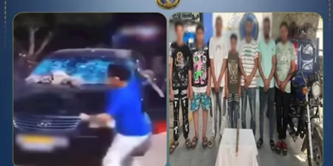 حقيقة فيديو تحطيم سيارة بسبب علم منتخب منافس في بني سويف