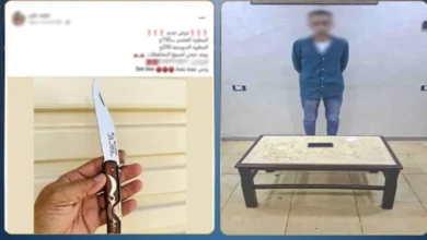 سقوط طالب أنشأ صفحة وهمية لبيع الأسلحة البيضاء والنصب على المواطنين