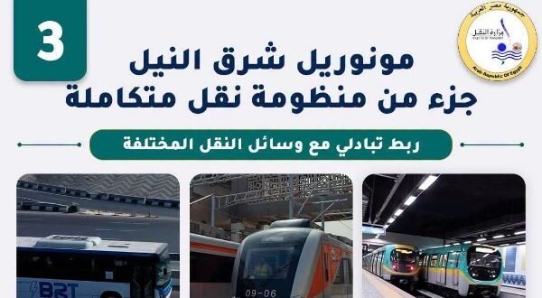 كيف تصل إلى مونوريل شرق النيل من وسائل النقل الجماعي الأخرى؟.. إنفوجراف