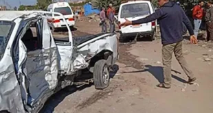 مصرع شخص وإصابة آخر في تصادم سيارتين بطريق بورسعيد - الإسماعيلية