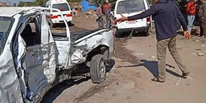 مصرع شخص وإصابة آخر في تصادم سيارتين بطريق بورسعيد - الإسماعيلية