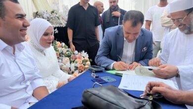الدكتور شحاتة غريب يشهد على عقد قران الدكتور إسلام أشرف والإعلامية هدير محمود