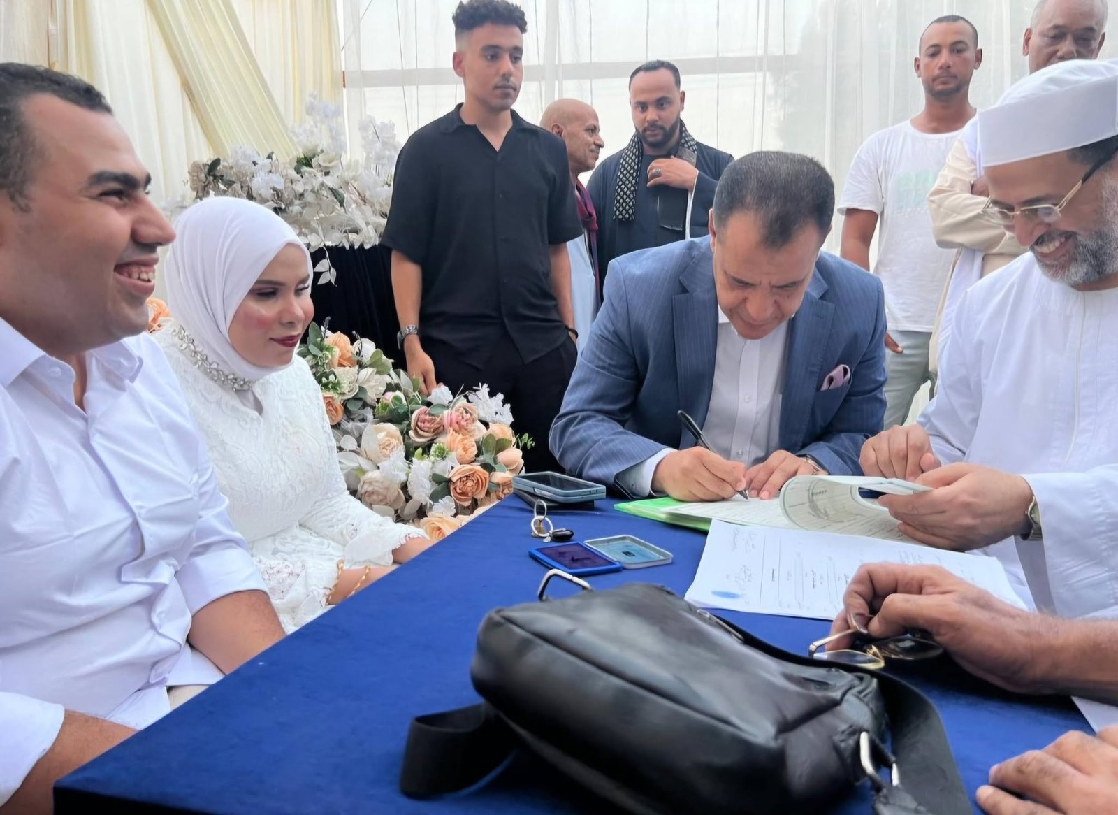 الدكتور شحاتة غريب يشهد على عقد قران الدكتور إسلام أشرف والإعلامية هدير محمود