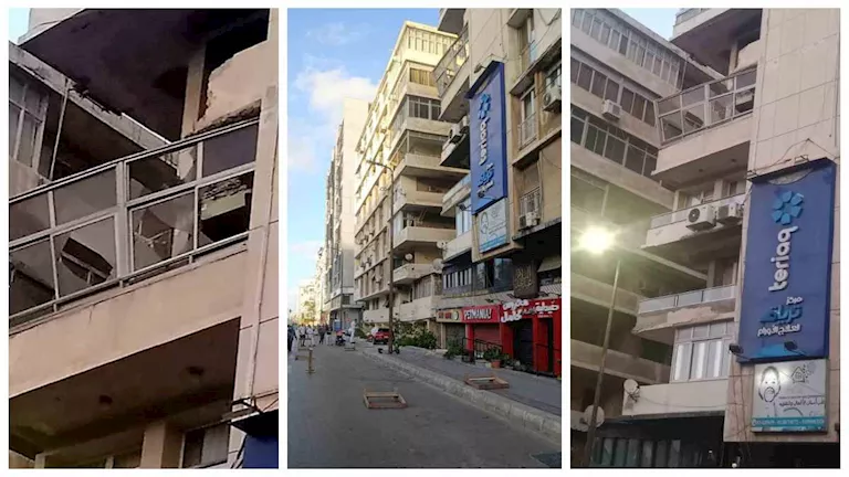 بعد تصدعها بسبب الرياح.. إزالة خطورة شرفة عقار بالإسكندرية - صور