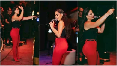بوسي تخطف الأنظار بإطلالة أحمر في أسود جريئة وأنيقة