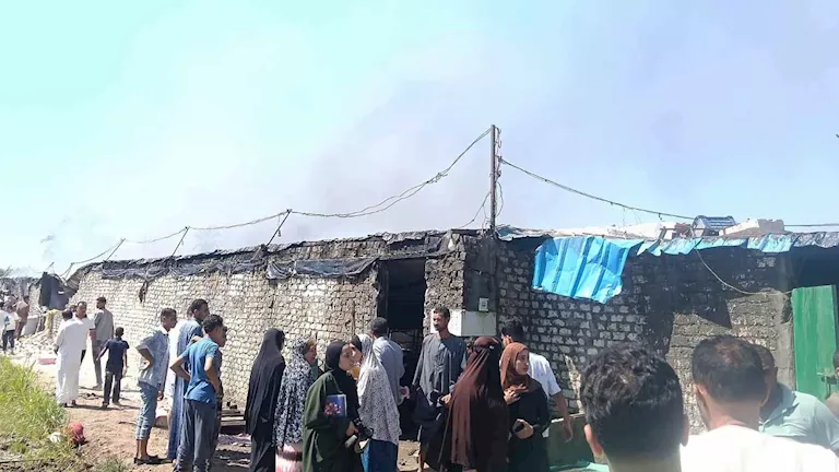 حريق مزرعة دواجن بقرية العامرية في الفيوم