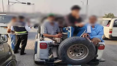 حملة مرورية مكبرة مكثفة لضبط سيارات نقل العمال المخالفة بالعاشر (صور)
