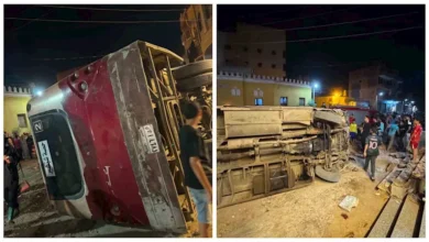 رحلة زفاف انتهت بمأساة.. طفل يقود أتوبيسًا ويوقع ضحايا في الغربية (صور
