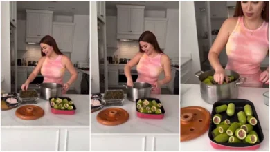 نسرين طافش تنشر فيديو أثناء تحضيرها "محشي ورق العنب والكوسة"