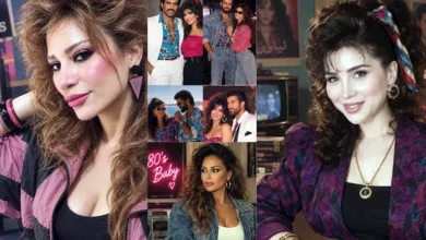 20 صورة| مي عمر ومي عز الدين ونسرين طافش في تريند الثمانينات