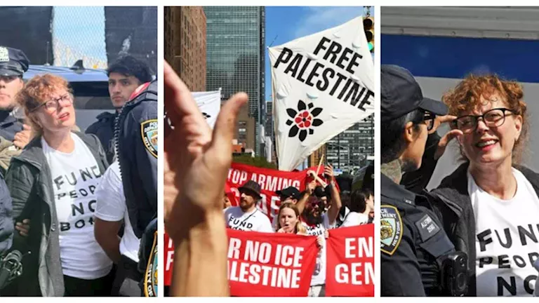 اعتقال سوزان سارندون بعد مطالبتها بالقبض على نتنياهو
