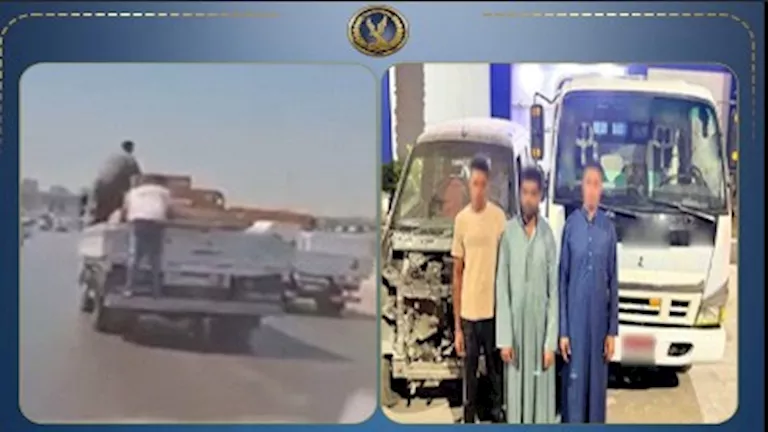 الداخلية تكشف حقيقة فيديو لـ شخصين فوق سيارة نقل بالقليوبية
