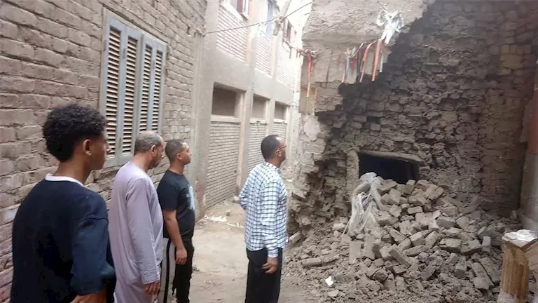 انهيار جزء من منزل بعزبة بهناي في المنوفية