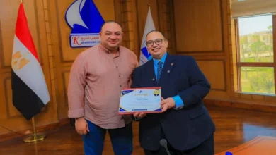 تكريم مراسل مصراوي في جامعة كفر الشيخ