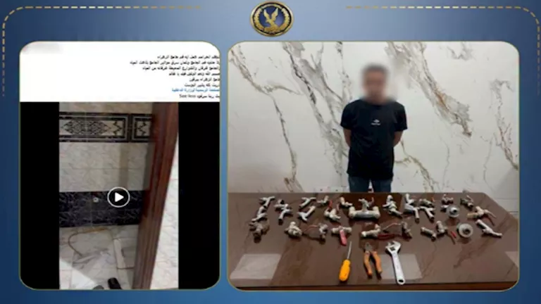ضبط عامل سرق صنابير مياه من داخل مسجد بالدقهلية