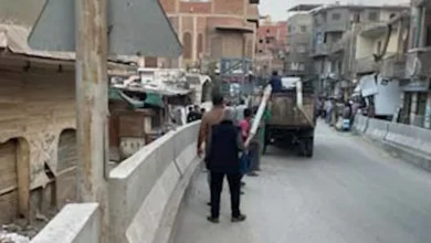 للمرة الثالثة.. سيارة مرتفعة تسقط بوابة كوبري الباجور وتحطم واجهة محل