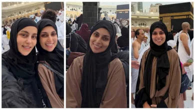 إسراء عبدالفتاح تنشر صورًا من أمام الكعبة بعد أداء مناسك العمرة