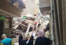 النيابة تعاين عقار حدائق القبة المنهار