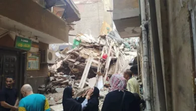 النيابة تعاين عقار حدائق القبة المنهار