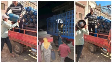 توزيع أسطوانات غاز في قريتين بكفر الشيخ