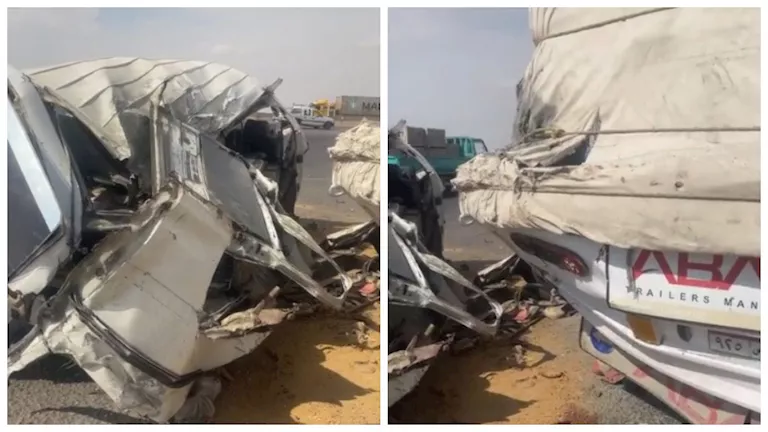 رفع حطام حادث الطريق الأوسطي وعودة حركة المرور لطبيعتها