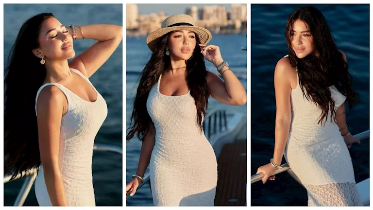 سارة سلامة مع والدها في عرض البحر يودعان صيف 2026