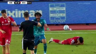 طرد محمد النني في ظهوره الأول مع لفادياكوس بالدوري اليوناني