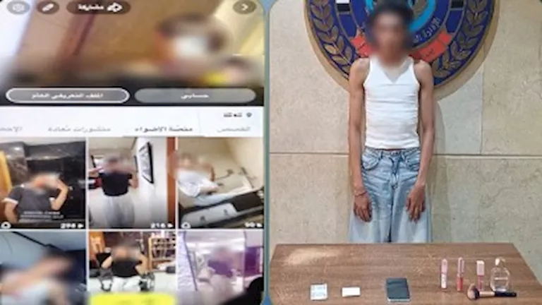 "عامل نفسه ست".. مقاطع خادشة للحياء توقع بشاب في قبضة مباحث الآداب