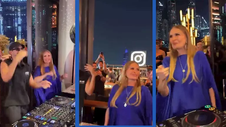 يسرا ترقص مع الدي جي في إحدى الحفلات الخاصة